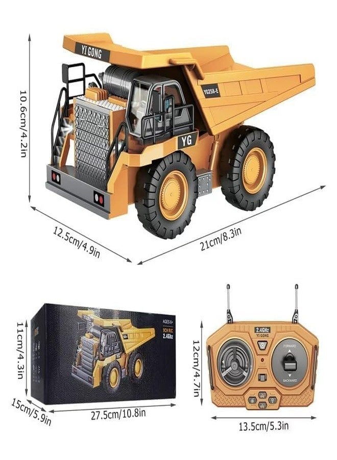 Junona Remote Control Construction Dump Truck Toys with 9 Channel with Rechargeable Batteries Metal and Light/Sound RC Dump Truck Toys Gifts Ideas for 3 Years Old Boys and Girls - Multicolor - Image 3